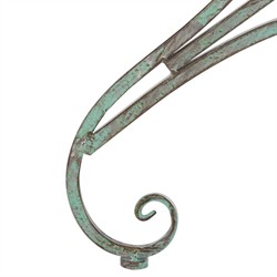 Alessia French Country Antique Green Iron Demilune Outdoor Console Table|