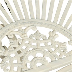 Alessia French Country Antique White Iron Demilune Outdoor Console Table|