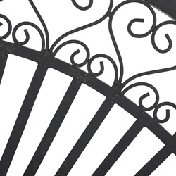 Alessia French Country Black Iron Demilune Outdoor Console Table|