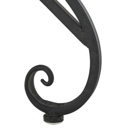 Alessia French Country Black Iron Demilune Outdoor Console Table|