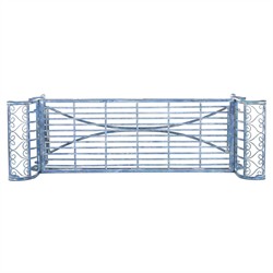 Althea French Country Antique Blue Iron Outdoor Garden Bench|