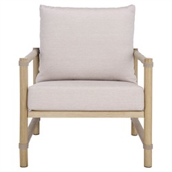 Darla Coastal Beach Grey Woven Outdoor Patio Arm Chair|