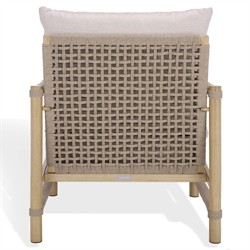 Darla Coastal Beach Grey Woven Outdoor Patio Arm Chair|