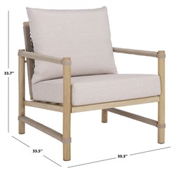 Darla Coastal Beach Grey Woven Outdoor Patio Arm Chair|