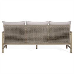 Darla Coastal Beach Grey Woven Outdoor Sofa - 82"|
