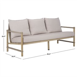 Darla Coastal Beach Grey Woven Outdoor Sofa - 82"|