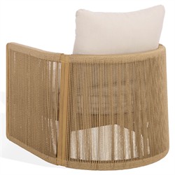 Fiora Coastal Beach Woven Hyacinth Natural Teak Outdoor Arm Chair|
