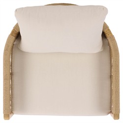 Fiora Coastal Beach Woven Hyacinth Natural Teak Outdoor Arm Chair|