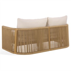 Fiora Coastal Beach Woven Hyacinth Natural Teak Outdoor Sofa - 71"|