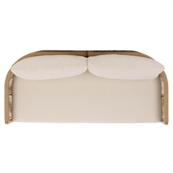 Fiora Coastal Beach Woven Hyacinth Natural Teak Outdoor Sofa - 71"|