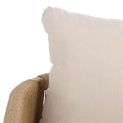 Fiora Coastal Beach Woven Hyacinth Natural Teak Outdoor Sofa - 71"|