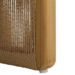 Fiora Coastal Beach Woven Hyacinth Natural Teak Outdoor Sofa - 71"|