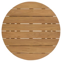 Fiora Coastal Beach Natural Teak Wood Round Outdoor Coffee Table|
