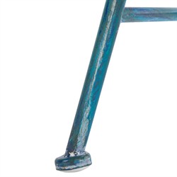 Hailey French Country Antique Blue Iron Outdoor Garden Bench|