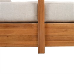 Kenzo Modern Classic Natural Acacia Wood Outdoor Double Chaise Lounge|