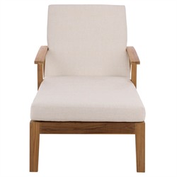 Camila Coastal Beach Natural Teak Outdoor Chaise Lounge|