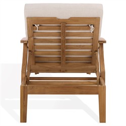 Camila Coastal Beach Natural Teak Outdoor Chaise Lounge|