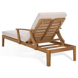 Camila Coastal Beach Natural Teak Outdoor Chaise Lounge|