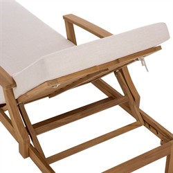 Camila Coastal Beach Natural Teak Outdoor Chaise Lounge|