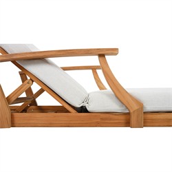 Camila Coastal Beach Natural Teak Outdoor Chaise Lounge|