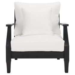 Camila Coastal Beach Black Outdoor Lounge Arm Chair|