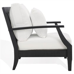 Camila Coastal Beach Black Outdoor Lounge Arm Chair|