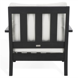 Camila Coastal Beach Black Outdoor Lounge Arm Chair|