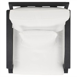 Camila Coastal Beach Black Outdoor Lounge Arm Chair|