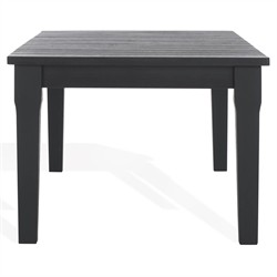 Camila Coastal Beach Black Wood Rectangular Outdoor Coffee Table|