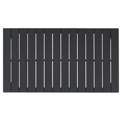 Camila Coastal Beach Black Wood Rectangular Outdoor Coffee Table|