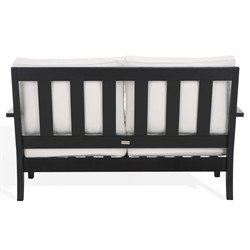 Camila Coastal Beach Black Outdoor Loveseat|