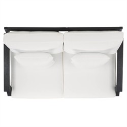 Camila Coastal Beach Black Outdoor Loveseat|