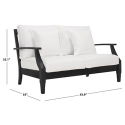Camila Coastal Beach Black Outdoor Loveseat|