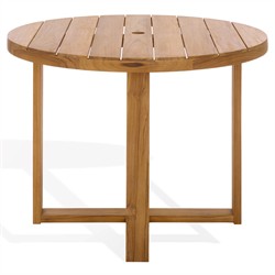 Charlene Coastal Beach Natural Teak Round Outdoor Dining Table - 40"|