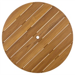 Charlene Coastal Beach Natural Teak Round Outdoor Dining Table - 40"|