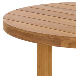 Charlene Coastal Beach Natural Teak Round Outdoor Dining Table - 40"|