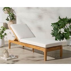 Isla Coastal Beach Natural Teak Outdoor Chaise Lounge|