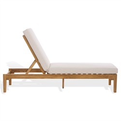 Isla Coastal Beach Natural Teak Outdoor Chaise Lounge|