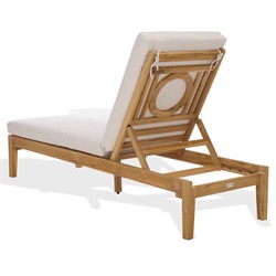 Isla Coastal Beach Natural Teak Outdoor Chaise Lounge|
