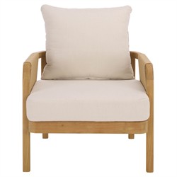 Nina Coastal Beach Natural Teak Outdoor Arm Chair|