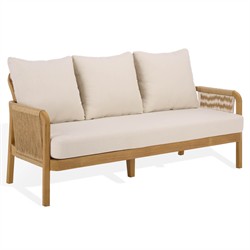 Nina Coastal Beach Natural Teak Outdoor Sofa - 69"|