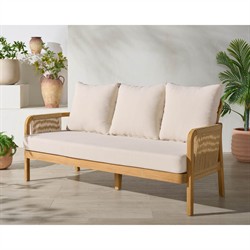 Nina Coastal Beach Natural Teak Outdoor Sofa - 69"|