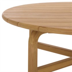 Nina Coastal Beach Natural Teak Round Outdoor Coffee Table|