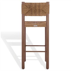 Ramon Coastal Beach Natural Faux Rattan Woven Outdoor Bar Stool - Set of 2|