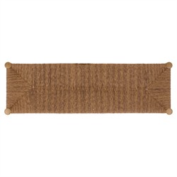 Maori Coastal Beach Natural Faux Rattan Woven Outdoor Dining Bench|