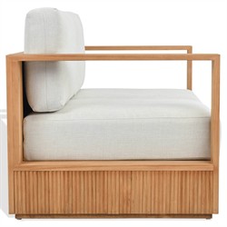 Lucian Coastal Beach Natural Reeded Teak Outdoor Loveseat - 56"|