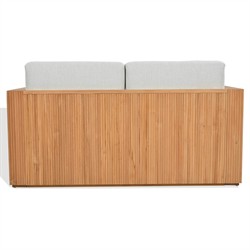 Lucian Coastal Beach Natural Reeded Teak Outdoor Loveseat - 56"|