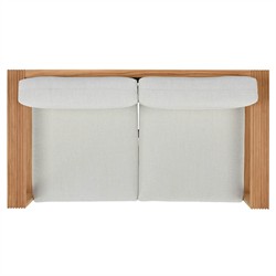 Lucian Coastal Beach Natural Reeded Teak Outdoor Loveseat - 56"|