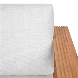 Lucian Coastal Beach Natural Reeded Teak Outdoor Loveseat - 56"|