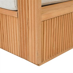 Lucian Coastal Beach Natural Reeded Teak Outdoor Loveseat - 56"|